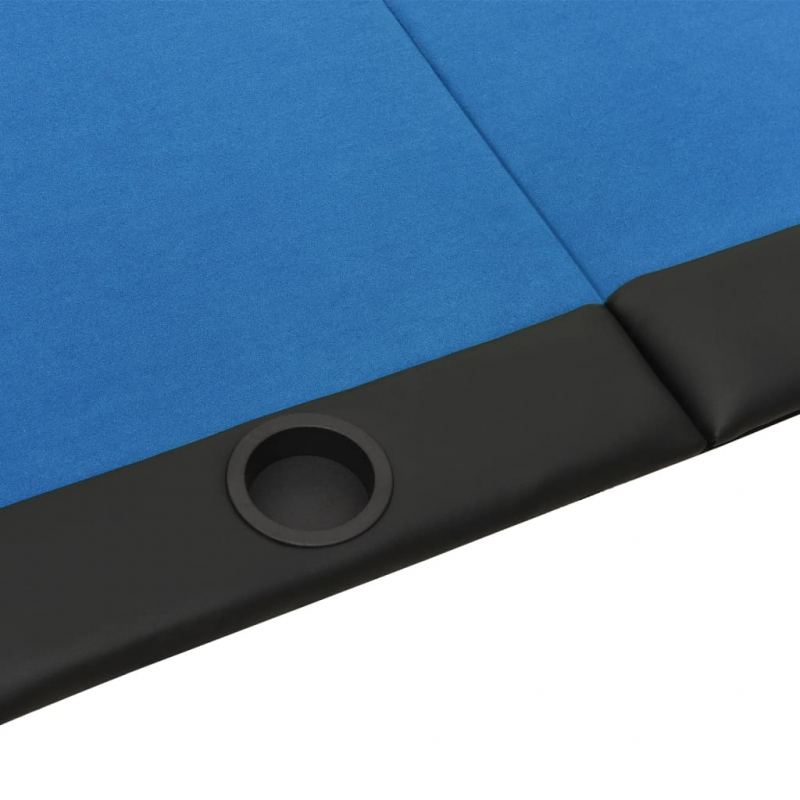 Pokertisch Klappbar 10 Spieler Blau 207x106x76 cm