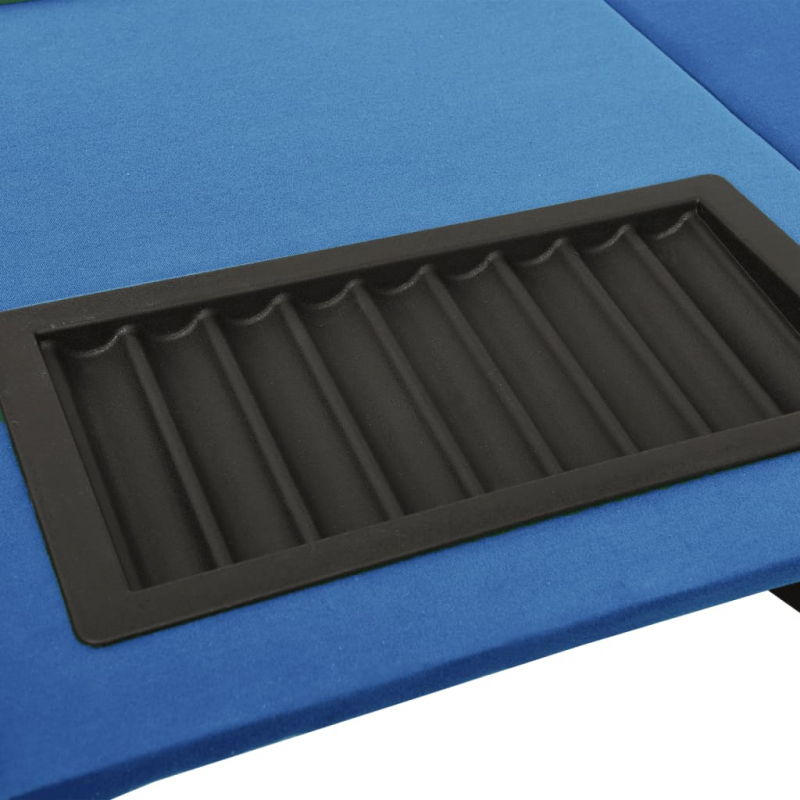 Pokertisch 10 Spieler mit Chipablage Blau 160x80x75 cm