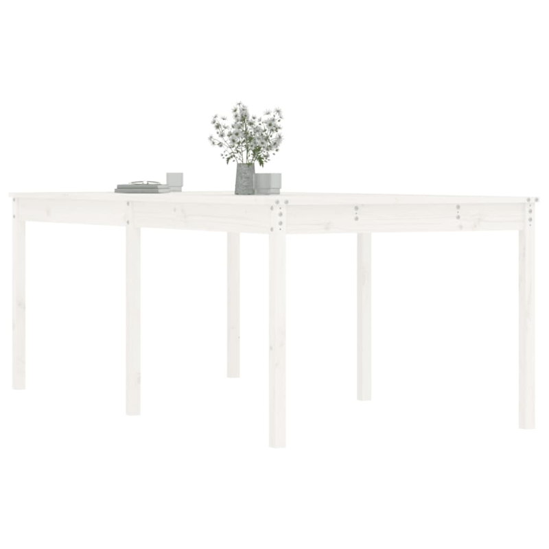 Gartentisch Weiß 203,5x100x76 cm Massivholz Kiefer