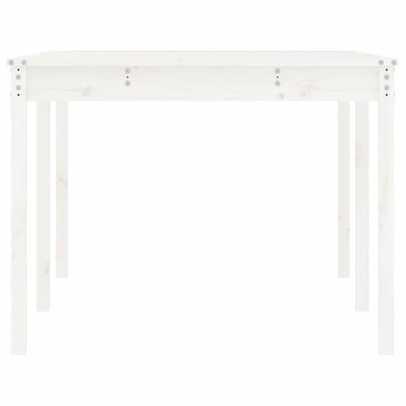 Gartentisch Weiß 203,5x100x76 cm Massivholz Kiefer