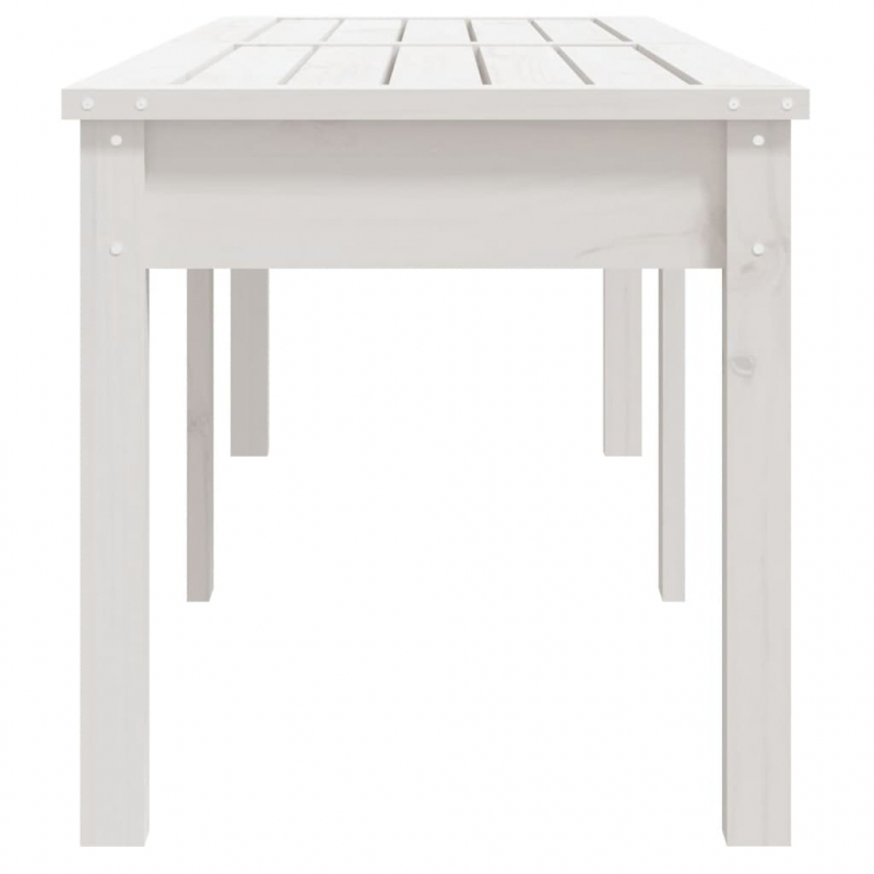 Gartenbank 2-Sitzer Weiß 159,5x44x45 cm Massivholz Kiefer