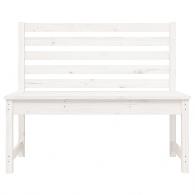 Gartenbank Weiß 109 cm Massivholz Kiefer
