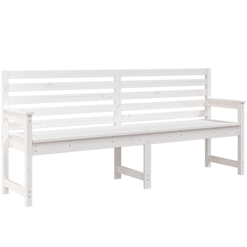 Gartenbank Weiß 203,5x48x91,5 cm Massivholz Kiefer