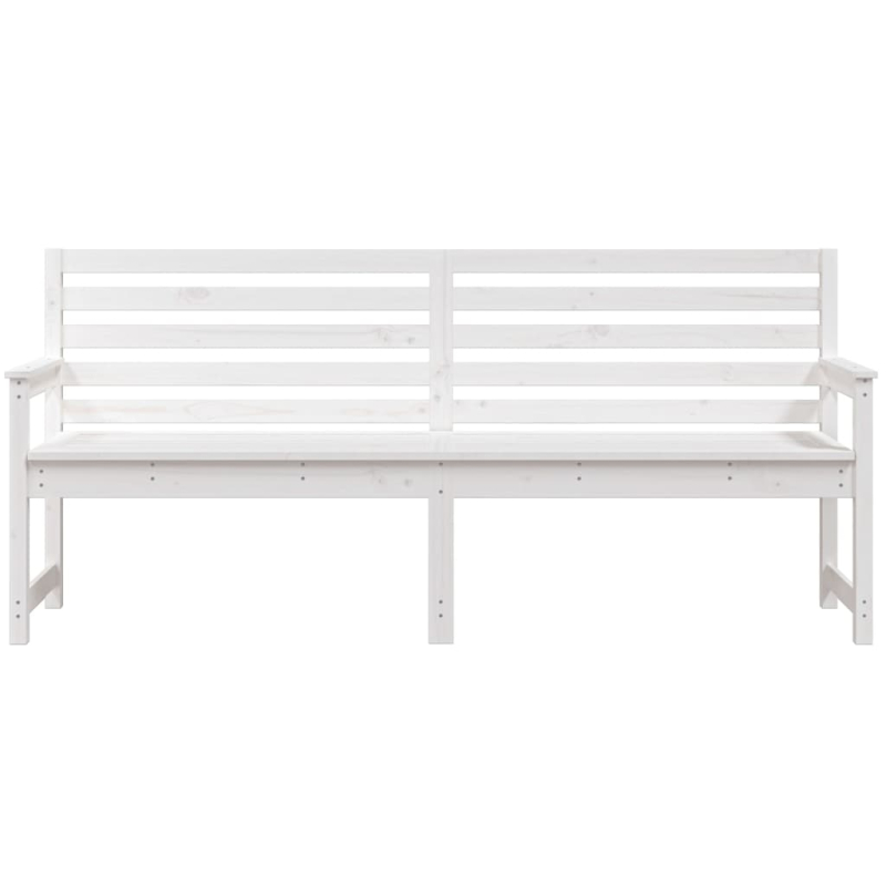 Gartenbank Weiß 203,5x48x91,5 cm Massivholz Kiefer