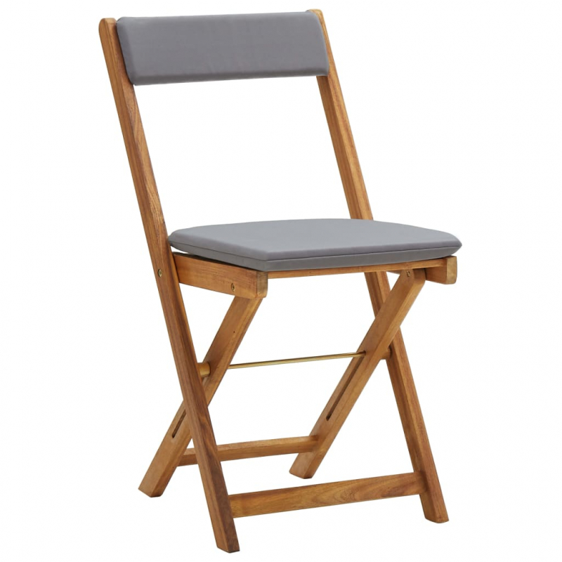 3-tlg. Bistro-Set Klappbar mit Kissen Massivholz Akazie