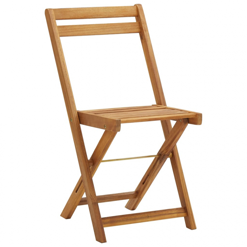 3-tlg. Bistro-Set Klappbar mit Kissen Massivholz Akazie