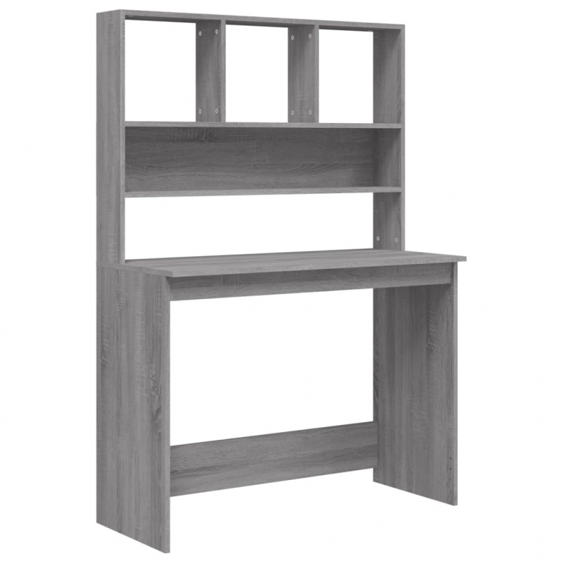 Schreibtisch mit Regal Grau Sonoma 102x45x148 cm Holzwerkstoff