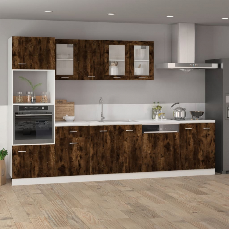 Hängeschrank Lyon Glas Räuchereiche 40x31x60 cm Holzwerkstoff
