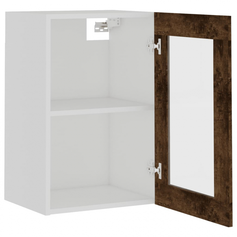 Hängeschrank Lyon Glas Räuchereiche 40x31x60 cm Holzwerkstoff