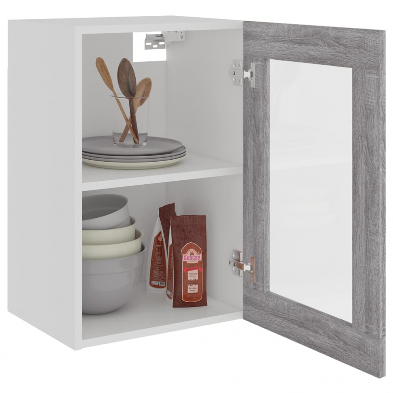 Hängeschrank Glas Grau Sonoma 40x31x60 cm Holzwerkstoff