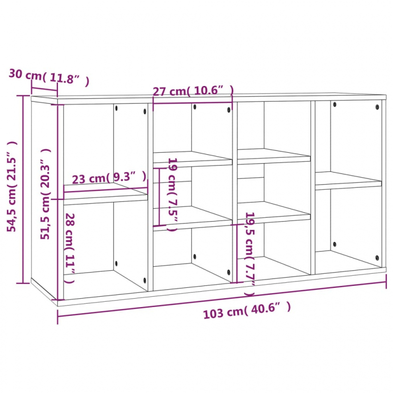 Schuhbank Räuchereiche 103x30x54,5 cm Holzwerkstoff