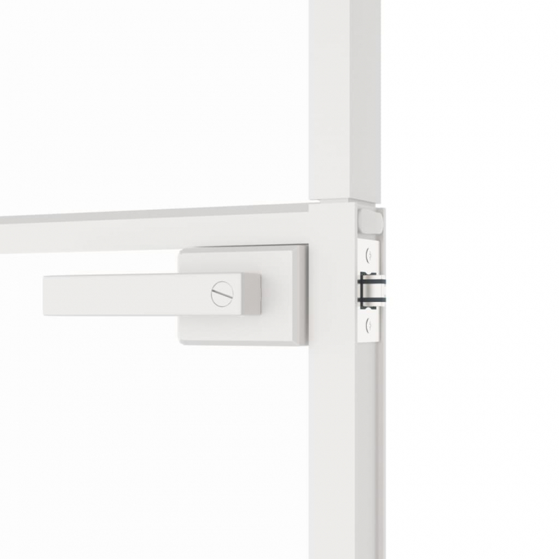 Innentür Weiß 76x201,5 cm Hartglas & Aluminium Schlank