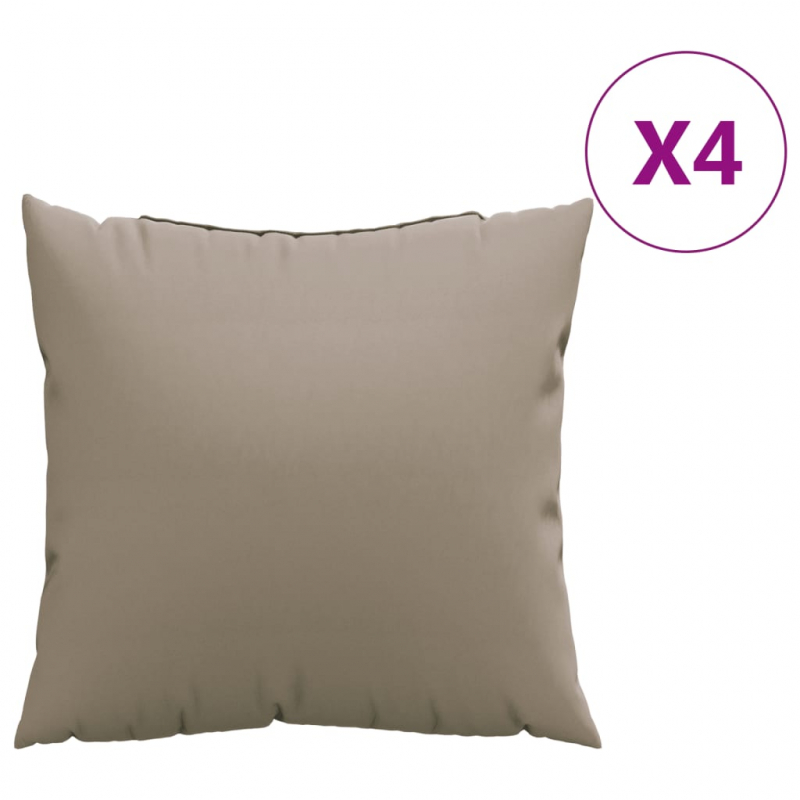 Sofakissen 4 Stk. Taupe 40x40 cm Stoff