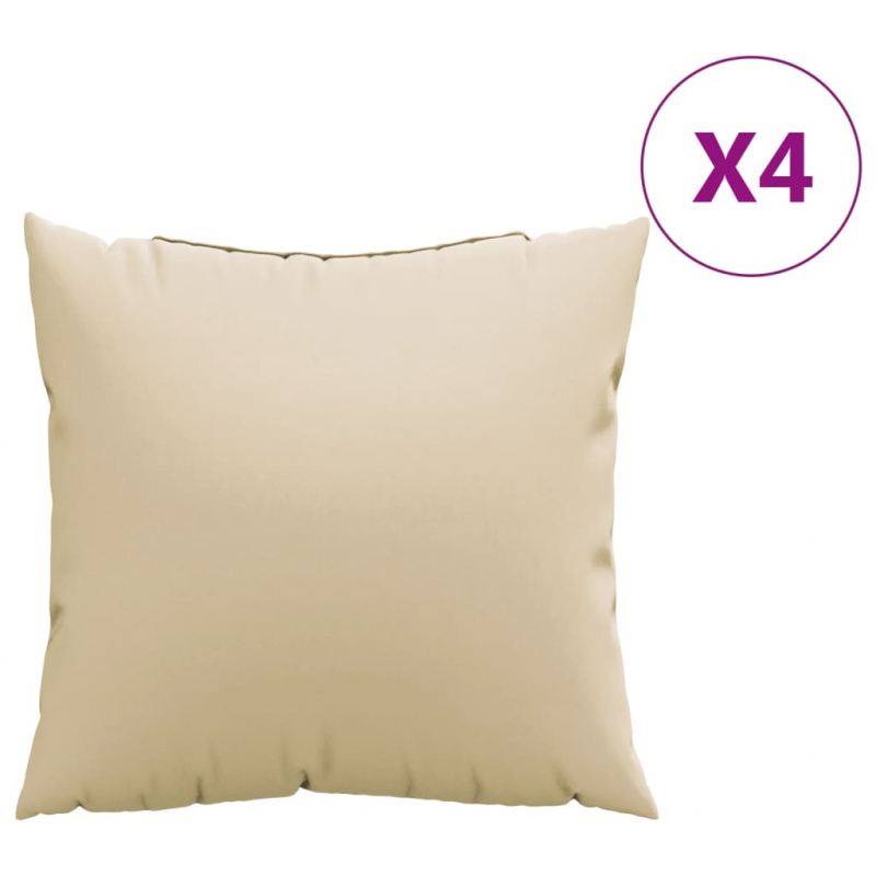 Sofakissen 4 Stk. Beige 60x60 cm Stoff