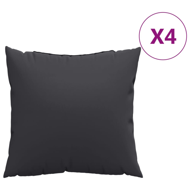 Sofakissen 4 Stk. Schwarz 60x60 cm Stoff