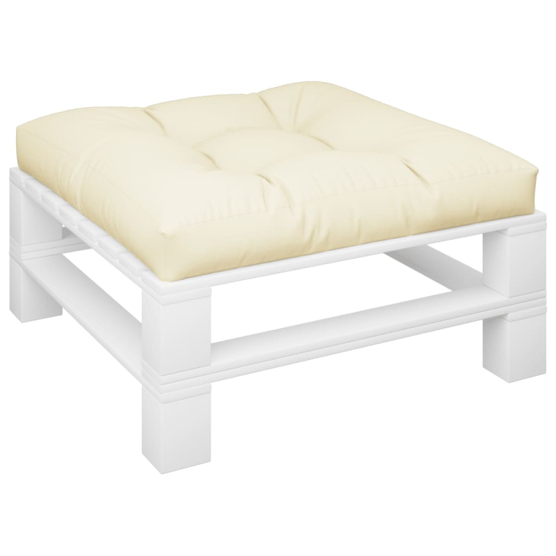 Palettenkissen Creme 80x80x12 cm Stoff