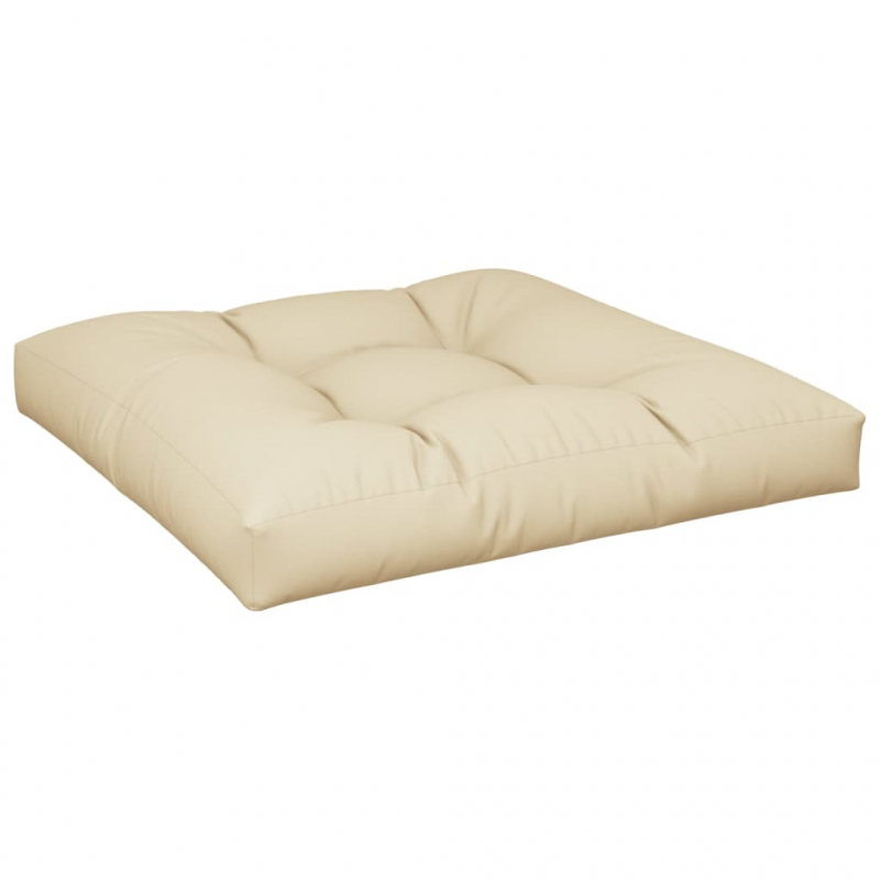 Palettenkissen Beige 80x80x12 cm Stoff