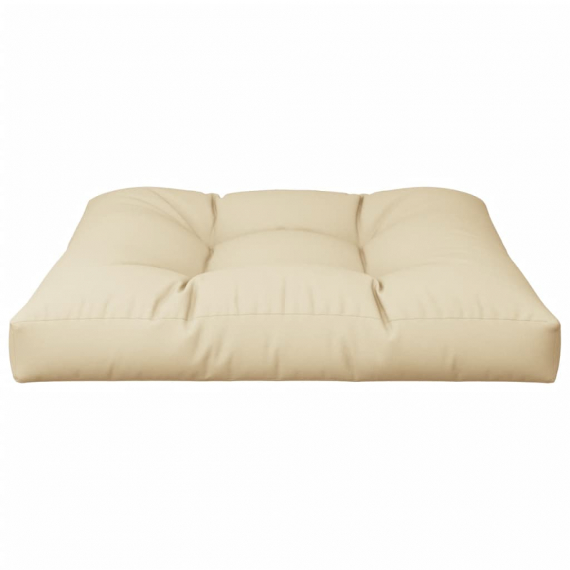 Palettenkissen Beige 80x80x12 cm Stoff
