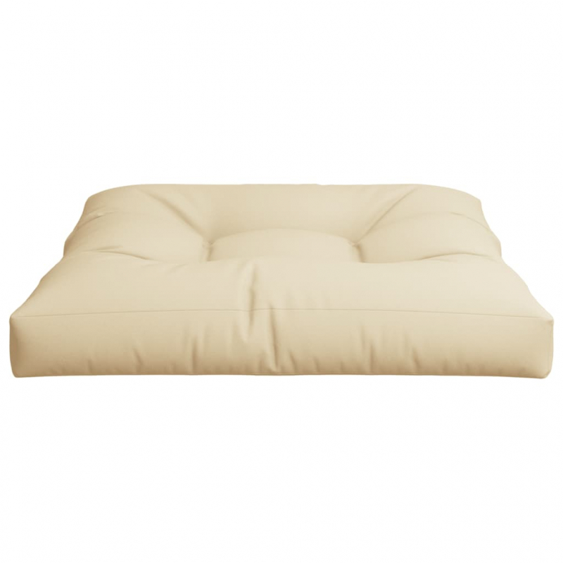 Palettenkissen Beige 80x80x12 cm Stoff