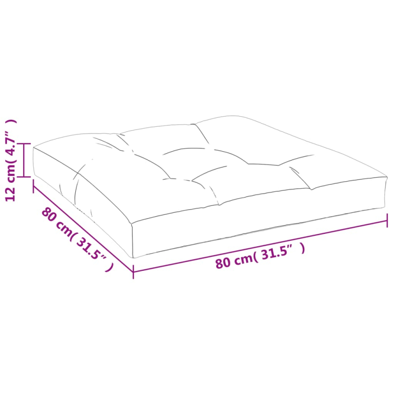 Palettenkissen Blau Weiß Gestreift 80x80x12 cm Stoff