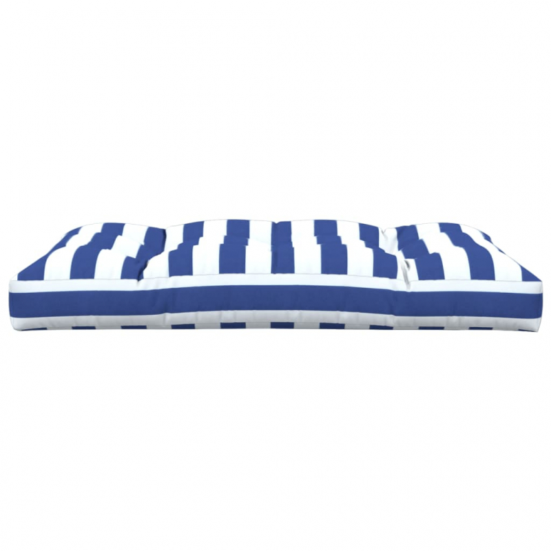 Palettenkissen Blau Weiß Gestreift 120x80x12 cm Stoff