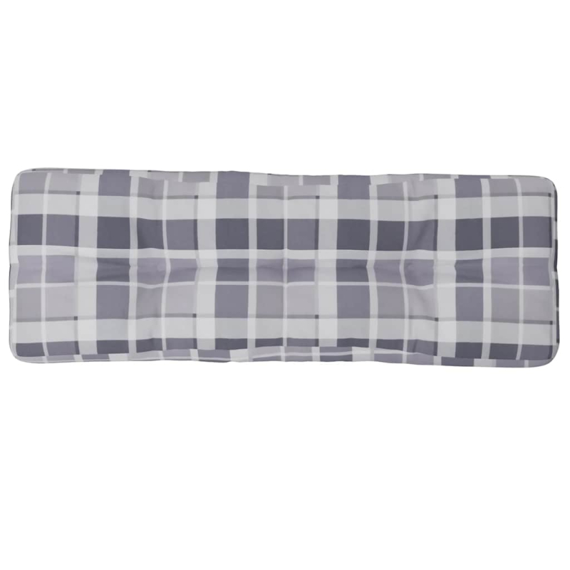 Palettenkissen Grau Karomuster 120x40x12 cm Stoff