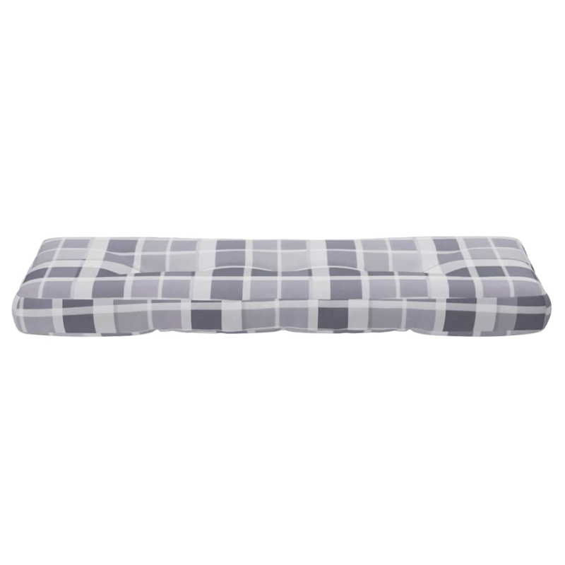 Palettenkissen Grau Karomuster 120x40x12 cm Stoff
