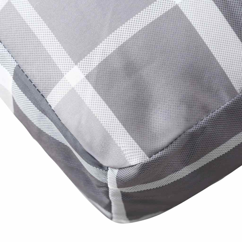 Palettenkissen Grau Karomuster 120x40x12 cm Stoff
