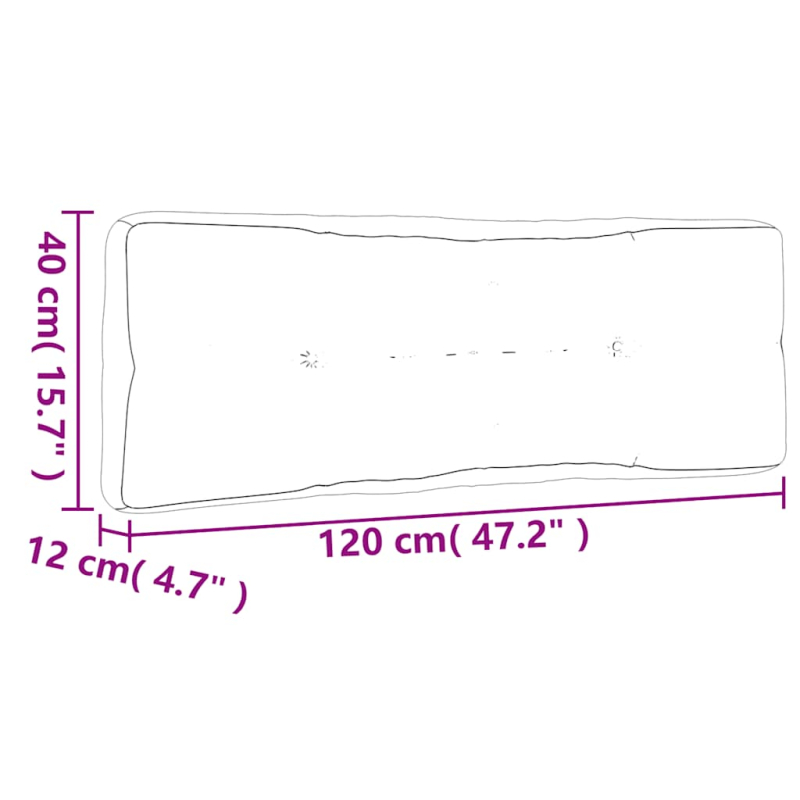 Palettenkissen Grau Karomuster 120x40x12 cm Stoff