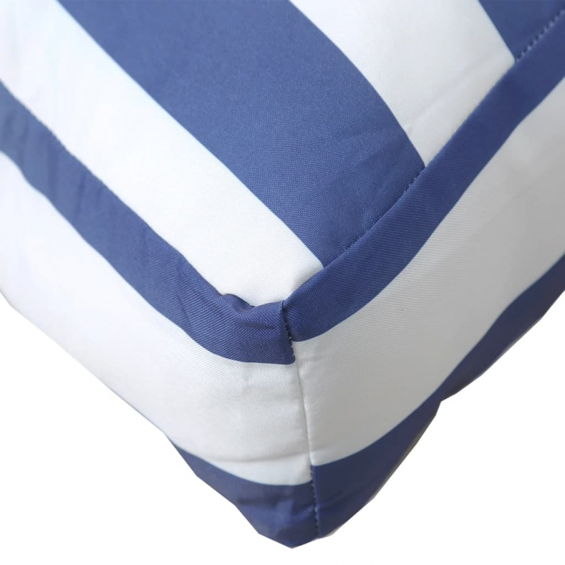 Palettenkissen Blau Weiß Gestreift 120x40x12 cm Stoff