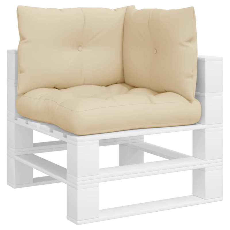 Palettenkissen 3-tlg. Beige Stoff