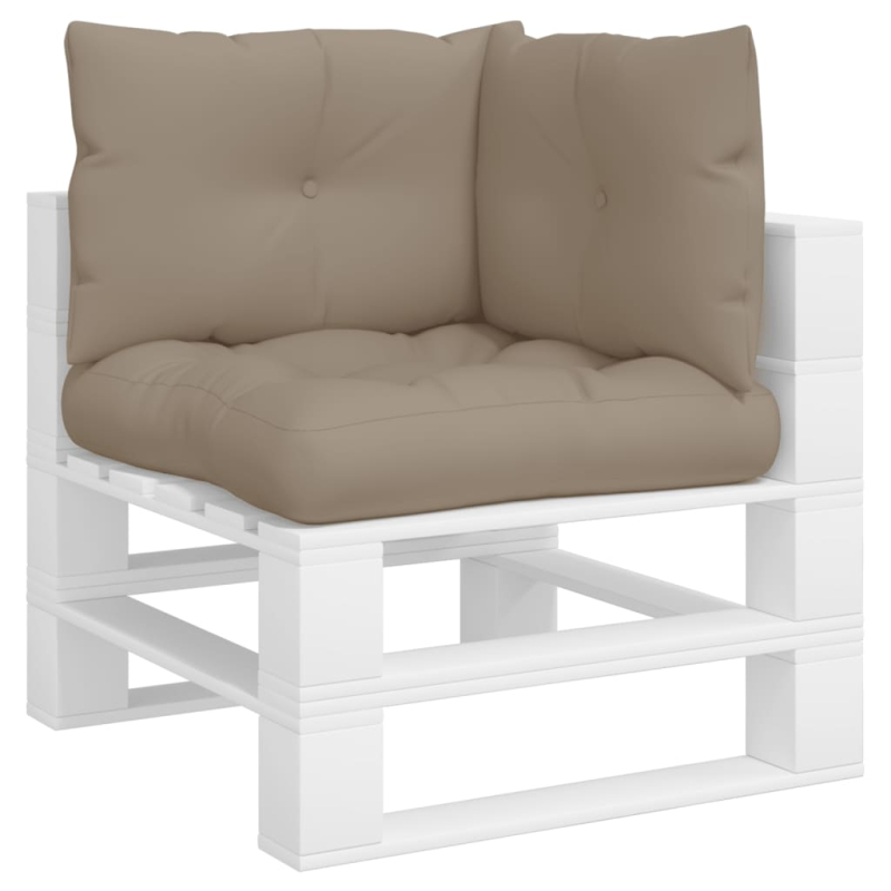 Palettenkissen 3-tlg. Taupe Stoff