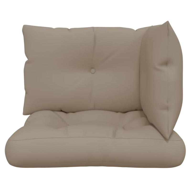 Palettenkissen 3-tlg. Taupe Stoff