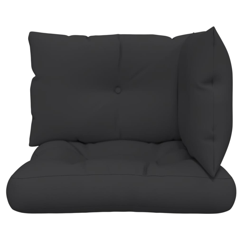 Palettenkissen 3-tlg. Schwarz Stoff