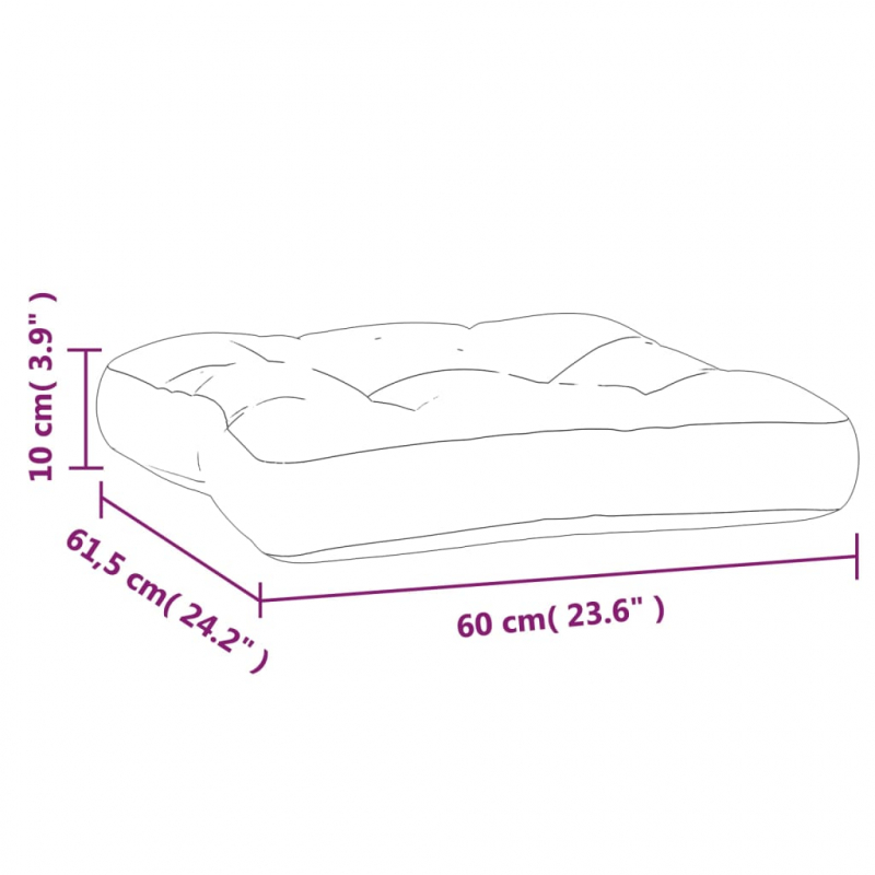 Palettenkissen Mehrfarbig 60x61,5x10 cm Oxford-Gewebe
