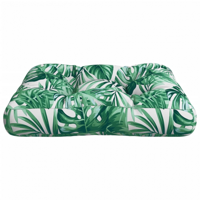 Palettenkissen Blattmuster 58x58x10 cm Stoff