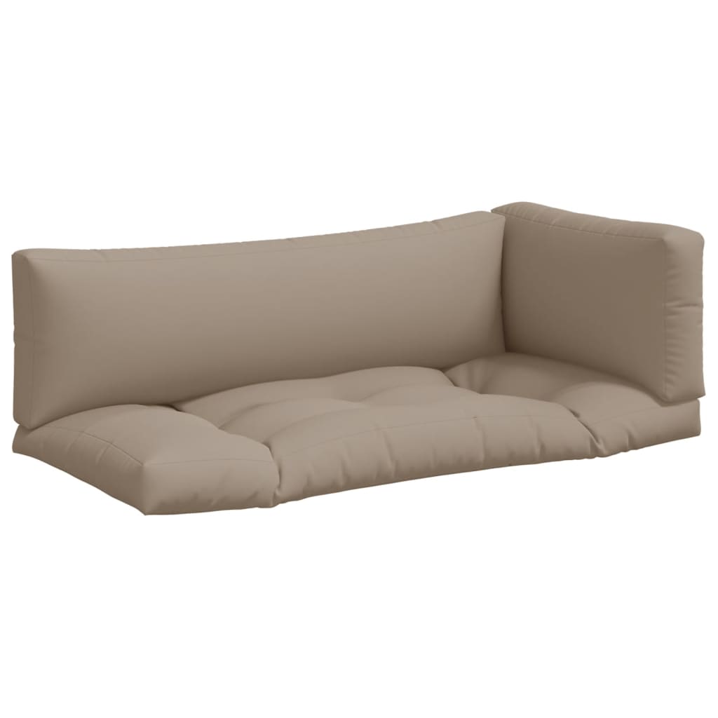 Palettenkissen 3-tlg. Taupe Stoff