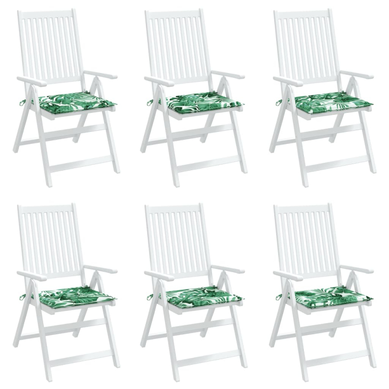 Stuhlkissen 6 Stk. Blattmuster 40x40x3 cm Stoff
