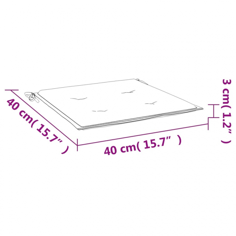 Gartenstuhl-Kissen 4 Stk. Rosa 40x40x3 cm Stoff