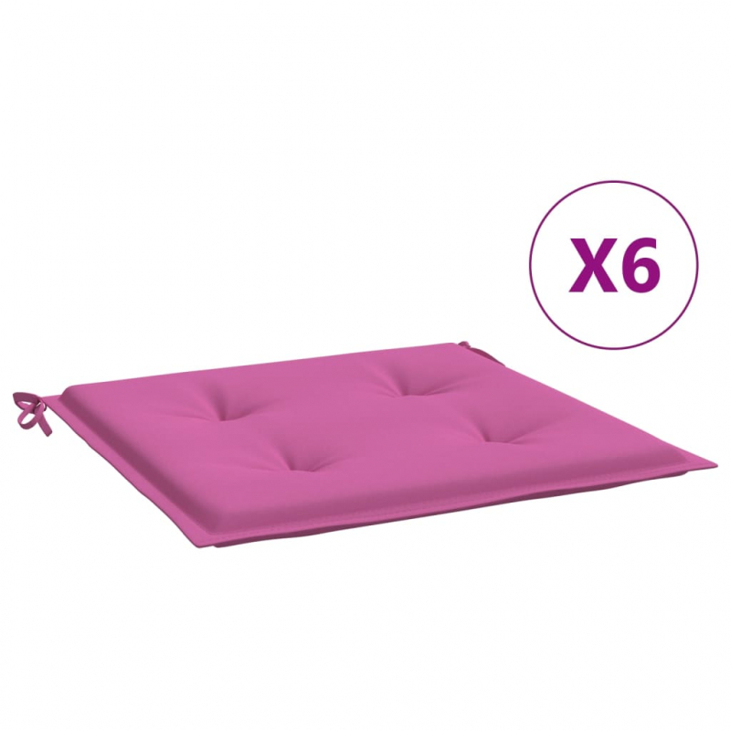 Gartenstuhl-Kissen 6 Stk. Rosa 40x40x3 cm Stoff