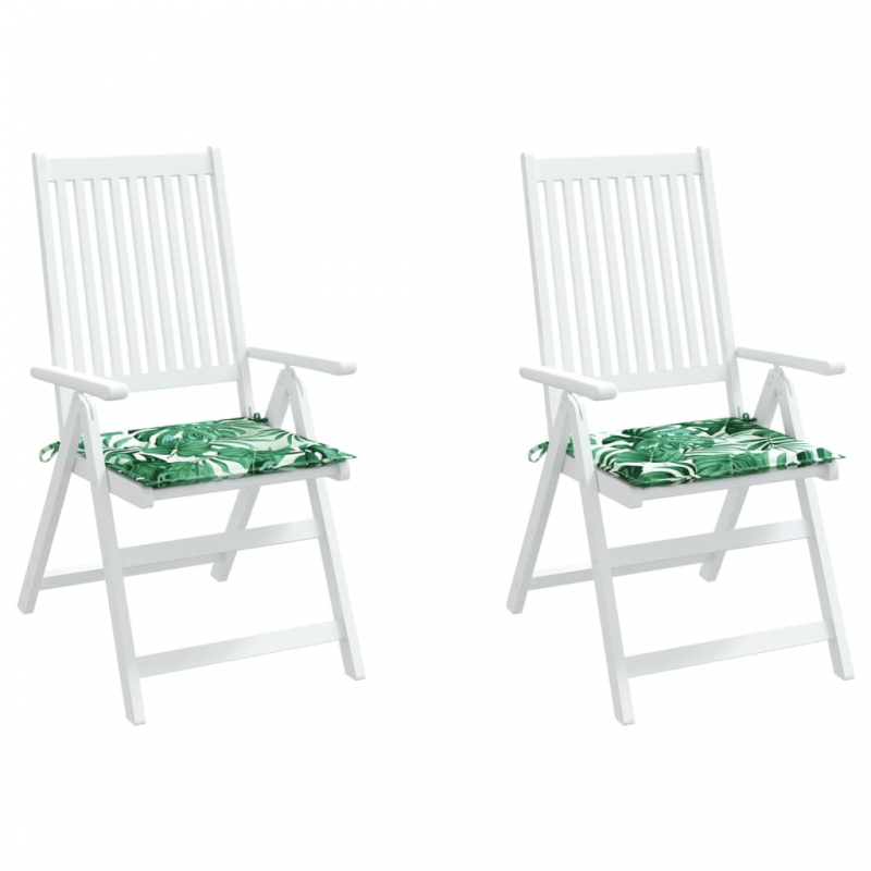 Sitzkissen 2 Stk. Blattmuster 50x50x4 cm Stoff