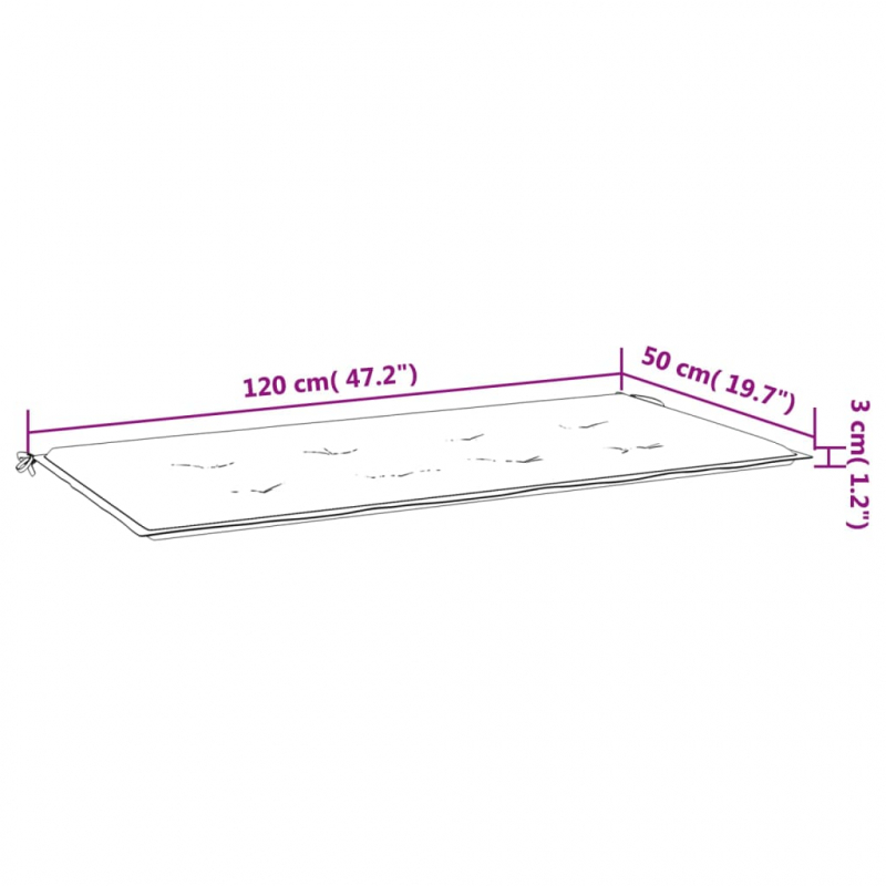 Gartenbank-Auflage Mehrfarbig 120x50x4 cm Oxford-Gewebe