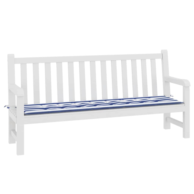 Gartenbank-Auflage Blau&Weiß Gestreift 200x50x4 Stoff