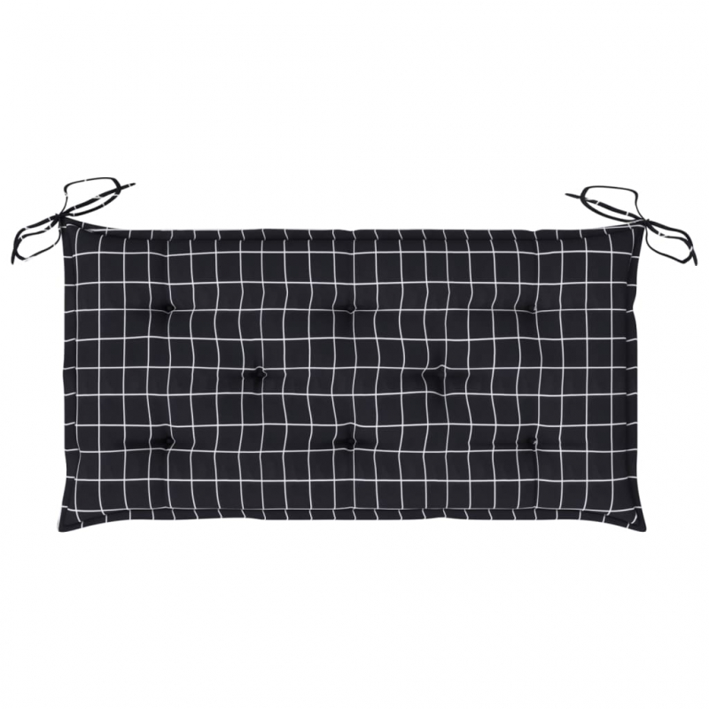 Gartenbank-Auflage Schwarz Karomuster 100x50x7 cm Oxford-Gewebe