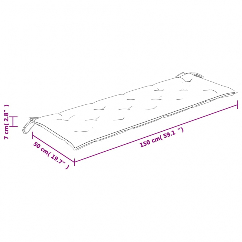 Bankauflage Blattmuster 150x50x7 cm Stoff