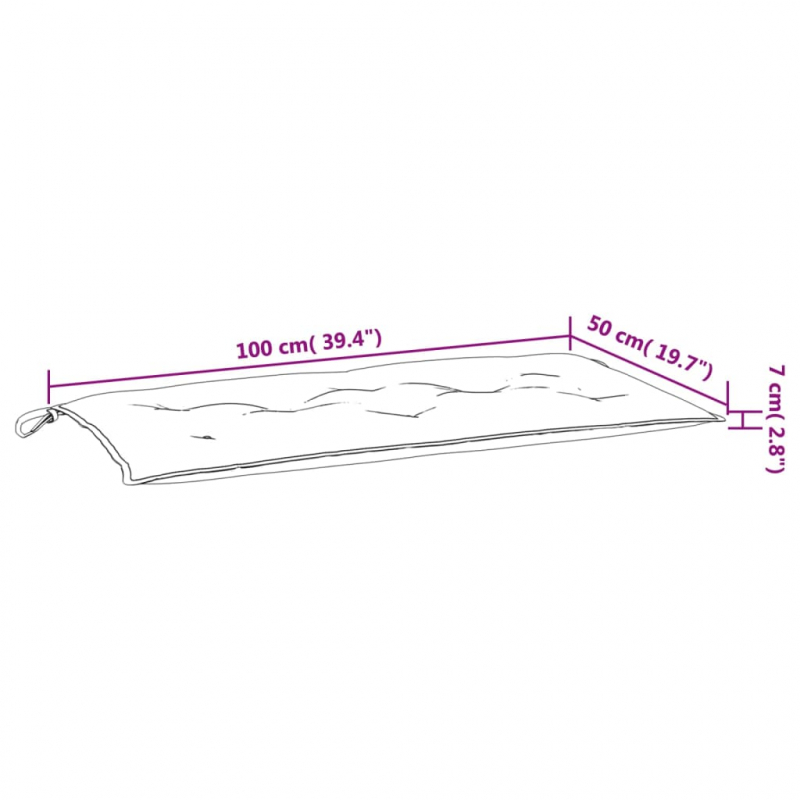 Gartenbank-Auflagen 2 Stk. Türkis 100x50x7 cm Stoff