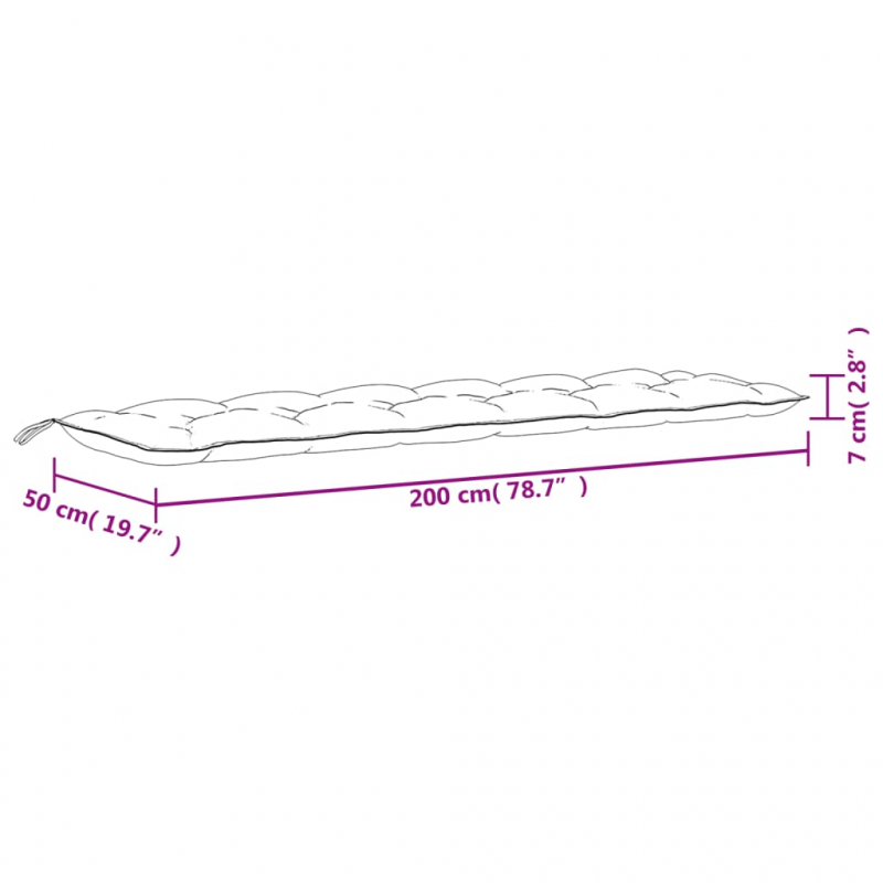 Gartenbank-Auflagen 2 Stk. Grün 200x50x7 cm Oxford-Gewebe