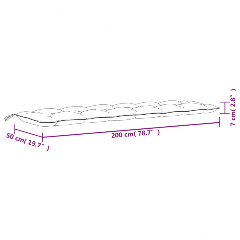 Gartenbank-Auflagen 2 Stk. Mehrfarbig 200x50x7 cm Stoff