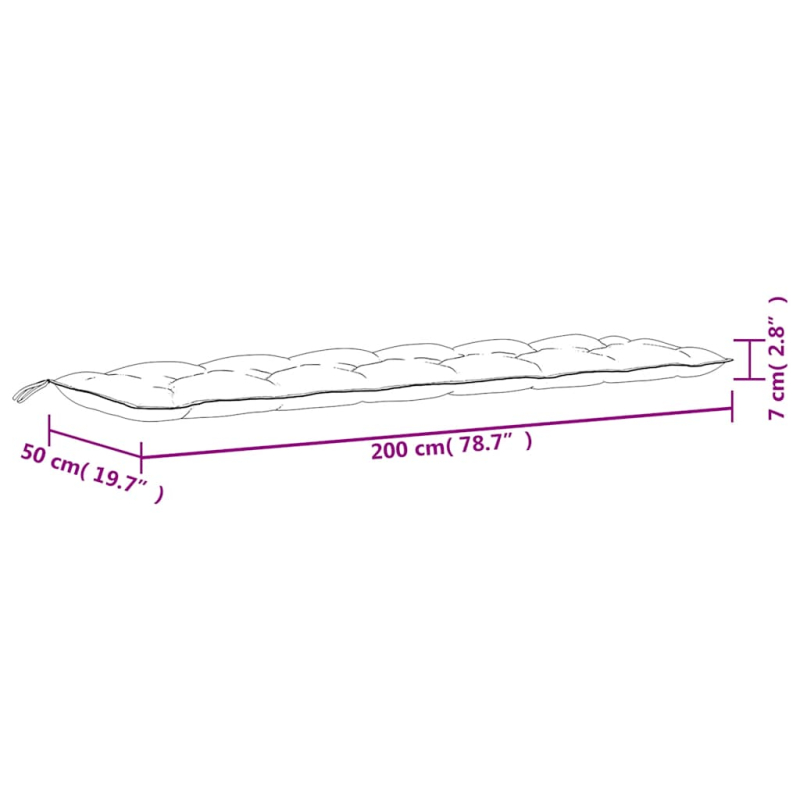 Gartenbank-Auflagen 2 Stk. Türkis 200x50x7 cm Stoff