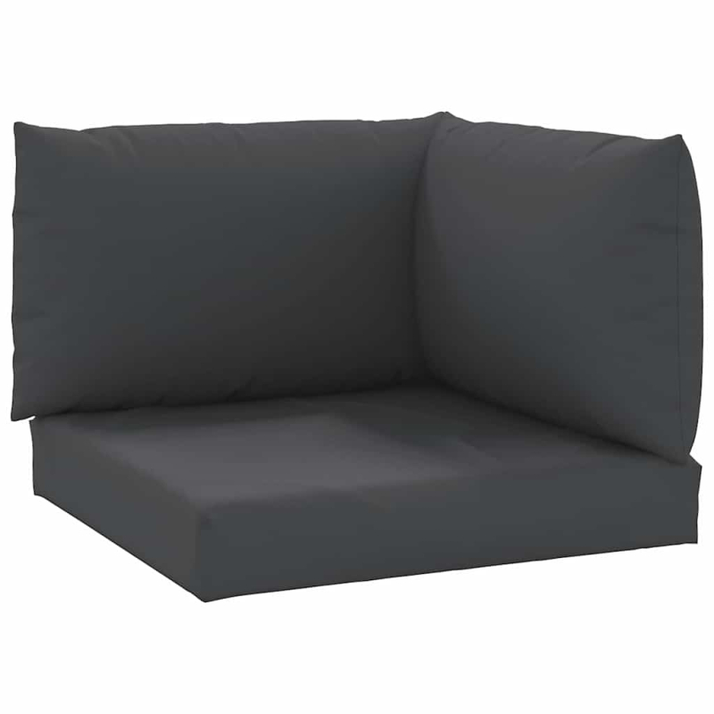 Palettenkissen 3-tlg. Schwarz Oxford-Gewebe